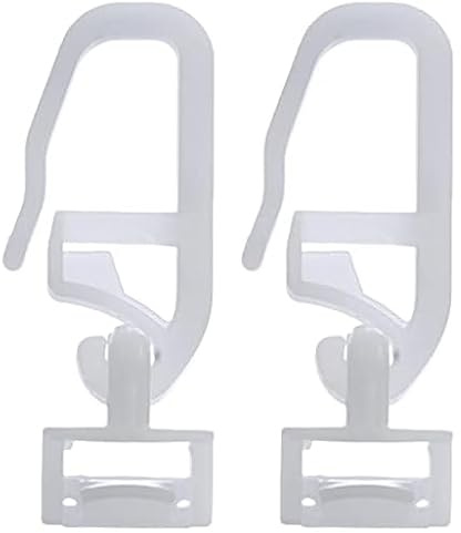 Gardinia Gancio Scorrevole a Incastro Maxi, Per Binari e Bastoni per Tende con Canale di Scorrimento di 6 mm, Bianco, 20 unità (Confezione da 2)