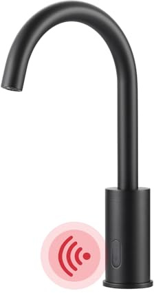 iVIGA Sensor de Infrarrojos para Grifo de Baño y Cocina - Automático con Caja de Control, Mezclador de Temperatura, Negro