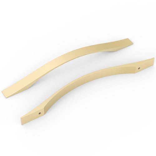 FURNIWARE 10 stycken skåphandtag, möbelhandtag mässing 192 mm hålavstånd kökshandtag handtag möbler lådhandtag handtag för köksskåp skåp lådhandtag