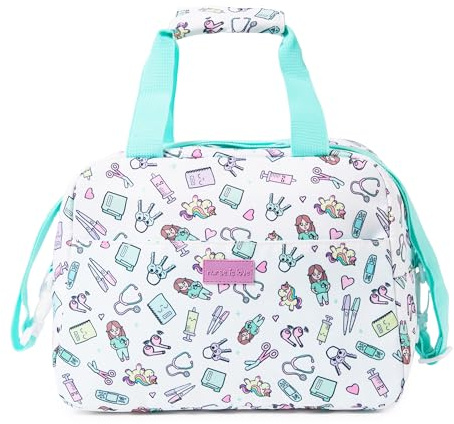 Nurse is Love Bolsa Termica Porta Alimentos con Patrones de Enfermera, Bolsa Comida Trabajo, Nevera Portatil, Loncheras de Trabajo con Divisiones ajusta con Tartera, Fiambreras para Enfermeras