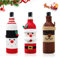 Funda Botella Vino Navidad, Dwafill Juego de 3 Piezas de Fundas Botellas Vino de Punto, Bolsa Botella Navidad para Fiestas, Cumpleaños, Regalo Navidad, Acción de Gracias, Halloween, Papá Noel