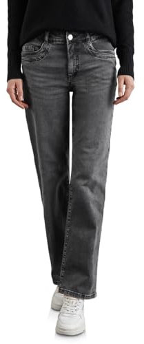STREET ONE Damen A378404 Staright Leg Jeans,Grau,27