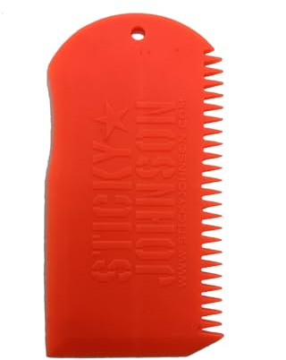 Sticky Johnson Pettine per cera per tavola da surf, ergonomico, resistente e testurizzante, per la massima presa (arancione)