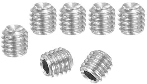 PATIKIL 120 Pcs Vite Senza Testa A Bussola Esagonale, M4x4mm Punto Piatto Vite Senza Testa 304 Acciaio Inossidabile Testa A Bussola Per Maniglie Porte Riparazione Apparecchi Illuminazione