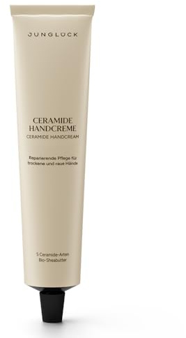 JUNGLÜCK Ceramide Handcreme - Vegan | Feuchtigkeitsspendende Pflege für trockene und raue Hände - Schnell einziehende Creme mit 5 Ceramiden für intensive Pflege mit Bergamotte & Orangenblüte Duft