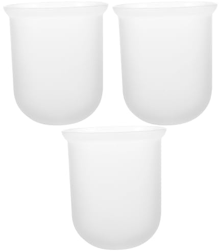 UPKOCH Soporte Fácil para de Plástico Escobillas Blanco Baño 3piezas de Taza para Cepillo Práctica y Limpiar, Paquete Diseño Bien Organizado de Inodoro