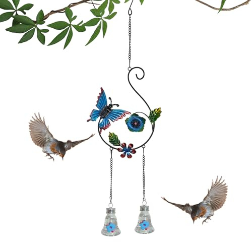 Distributeur de pour Colibri - Décoration élégante et colorée avec Protection Contre Les Fourmis et Les Abeilles - Distributeur de Nourriture pour Colibri comme Objet de décoration - pour