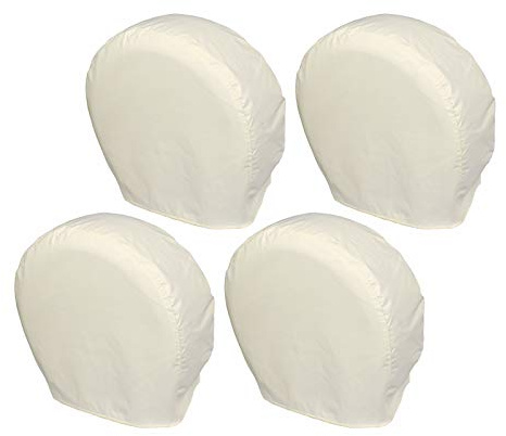 Explore Land Tire Covers 4 Pack - Tough Wheel Protector for Truck, SUV, Trailer, Camper, RV Universal Fits Tire Diameters 29-31.75 inches, White