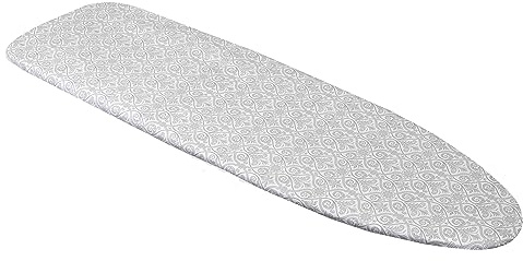 Westex Intricate Heavy Duty Ironing Board Cover and Pad, Thick 3-Layer Stain Resistant Padding, Elasticized Skirt, Click-to-Close Fastener, 15 x 54 Inch (Board NOT Included, Cover ONLY)