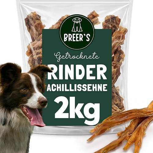 Tendini di achille di manzo essiccati per cani, 2 kg, di produzione tedesca, articolo da masticare per grandi e piccini