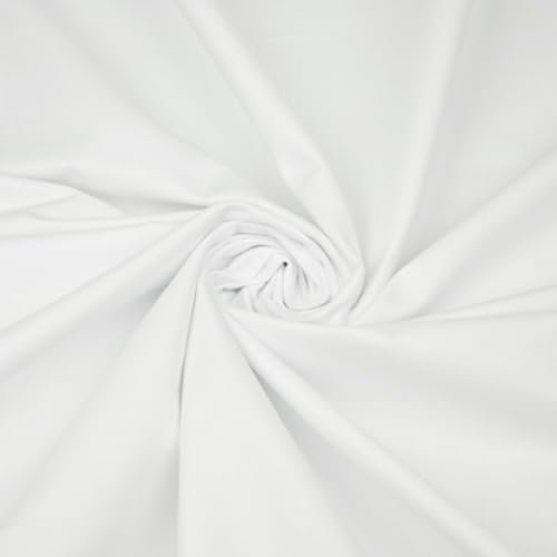 Textrend Baumwollstoff Stoffe Meterware - Stoff zum Nähen - 100% Baumwolle - Weiches Antiallergisches Material - Textilien 1x1.6m - Stoffe Meterware (Weiß)