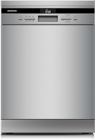Infiniton Lavavajillas Independiente 60 cm DIW-68CAX, 14 Servicios, 8 Programas, Motor Inverter, Media Carga, Inox, C