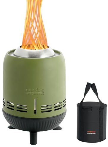 onlyfire Smokeless Fire Pit with Carrying Bag, Mini Tabletop Fire Pit, Wood&Pellet Burning Fireplace for Outdoor Camping Tailgating Patio Backyard, Green