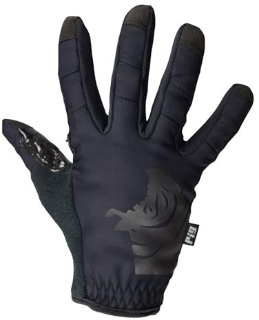 PIG Full Dexterity Tactical Cold Weather Gloves, Insulated, Touchscreen Compatible, Silicone Grip, for Shooting, 1 Pair, Black, Small