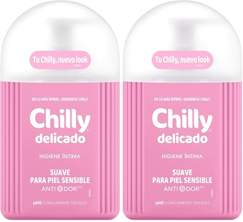 Chilly Delicado, Gel de Higiene Íntima, Fórmula Suave, 250ml (Paquete de 2)