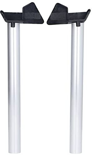 Gewächshaus Regenrinnen Ablauf Set, 2 Stück, Silber, PVC und Aluminium, 26x2,5cm Rohr, mit Montagezubehör