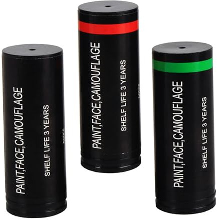 DEARMAMY Lot de 3 Bâtons de Peinture Camouflage Visage Militaire Extérieur Huile Camouflage 3 Couleurs Maquillage Artistique Compact et Portable pour Chasse et Activités en Plein Air