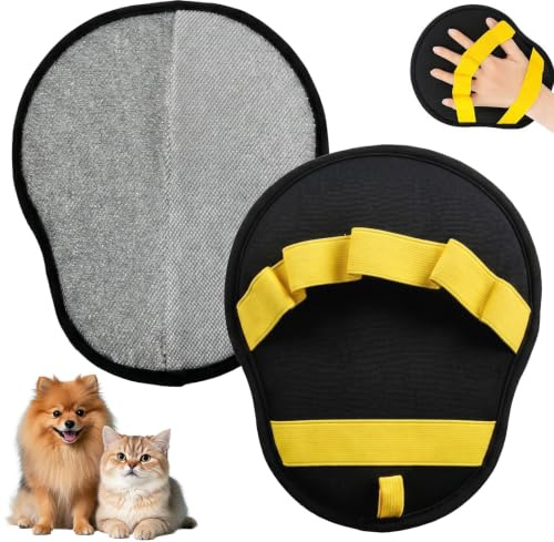 Rundago Lot de 2 Gant Ramasse Poils Animaux, Gant Poil Chat et Chien, Brosse Anti Poils Double Face Réutilisable, Aimant Électrostatique pour Épilation, Idéal pour Canapé, Tapis, Meubles et Vêtements
