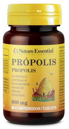 Nature Essential | Própolis 800 mg | 60 Comprimidos | Con Echinácea, Tomillo y Vitamina C | Aminoácidos y Oligoelementos