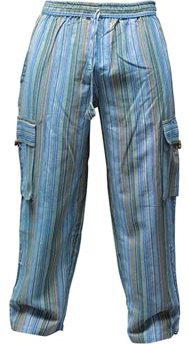 SHOPOHOLIC FASHION Herr sidoficka ljus bomull boho hippy byxa
