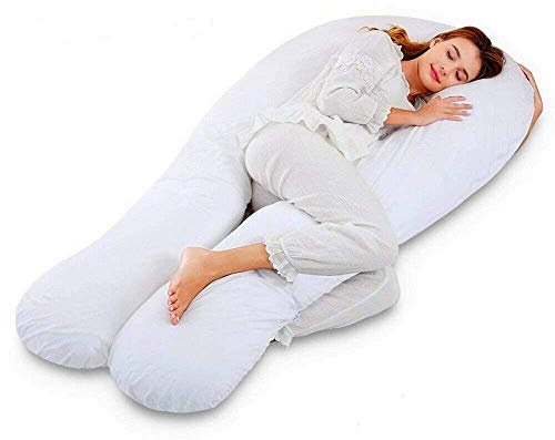 Linen Empire 12 FT Long C U Shaped Deluxe Full Body Cuddly & Maternity Pregnancy Support Pillow - Made in the UK
