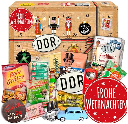 DDR Weihnachtskalender - 24 Türchen mit Kultprodukten 2026 2025 - süßes und lustiges