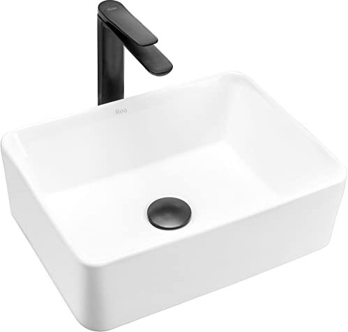 Rea Waschbecken Waschtisch Aufsatzwaschbecken Keramik Handwaschbecken Aufsatz Waschschale Rechteckig Weiß 31x41