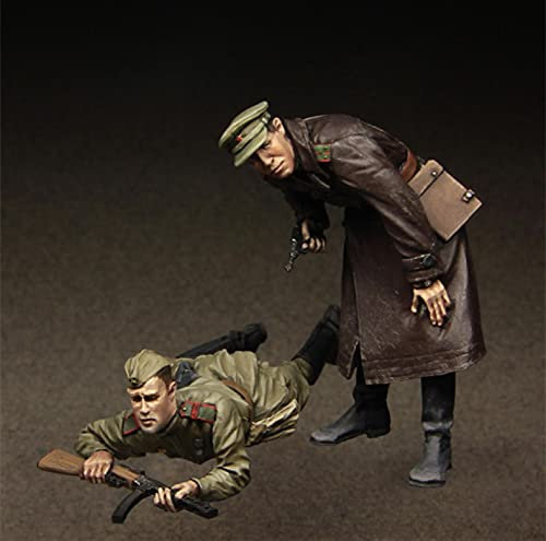 1:35 WWII Infantry Resin Soldier Model Kit (2 Personen) / Unmontierter und unbemalter Miniaturbausatz / XH-9747 Goodmoel