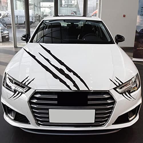 3PC Auto Aufkleber Monster Klaue Auto Motorhaube Scheinwerfer Dekorativer Aufkleber (Schwarz)
