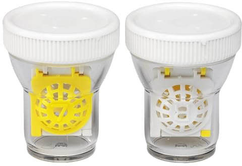 EYE DISCOVER - Contenitore Lenti a Contatto | Segni R e L per Occhi | Plastica Sicura e Resistente | Facile Apertura e Chiusura, Bianco, Plastica, Confezione da 2