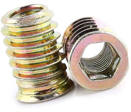 20 piezas de tornillos de casquillo roscado en M6 / M8 / M10 tuercas de accionamiento hexagonal para muebles de aleación de zinc inserto roscado surtido de tuercas de inserción de