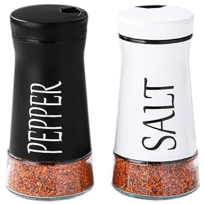 Fyfjur Saliera e Pepiera, 2 Pezzi Saliera Da Tavola In Acciaio Inossidabile con Coperchio e 3 Diversi Fori per Zucchero, Spezie, Sale e Pepe