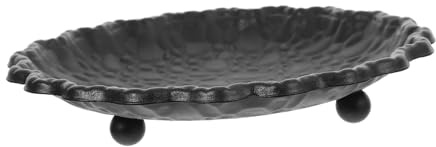 Ciieeo Portavelas De Aromaterapia Bandeja Redonda De Hierro para Velas De Escritorio Bandeja Retro para Velas Decoracion para Recipientes