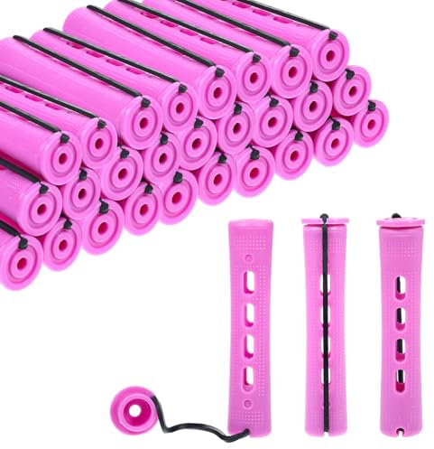 JJUNW 0.75 Zoll Dauerwellen Wickler, 30 Stück Lockenwickler Klein, Hair Rollers für Frauen mit elastischen Gummiband Lockenwickler Kurze Haare für Natürliche Haare Lange Kurze Haare Styling Tool