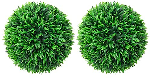 Lot de 2 boules de buis artificielles pour la maison et le jardin, 47 cm