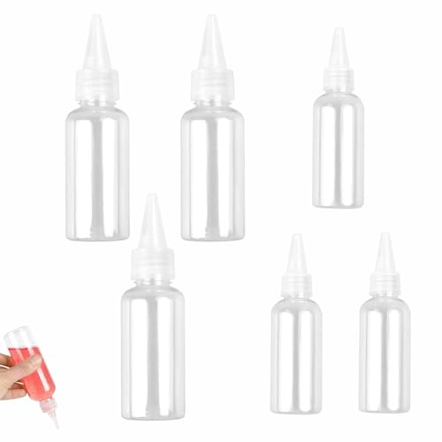 HUIHAOEU 6 Pezzi Bottiglia Squeeze Di Plastica Biberon Cucina Piccoli Trasparente Spremere Bottiglie Per Liquidi Olio Ketchup Senape 30ml 60ml