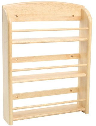 T&G 10398 Scimitar 18-Jar Wall Spice Rack in Hevea, 32 x 7.5 x 41.5 cm (Includes Fixings)