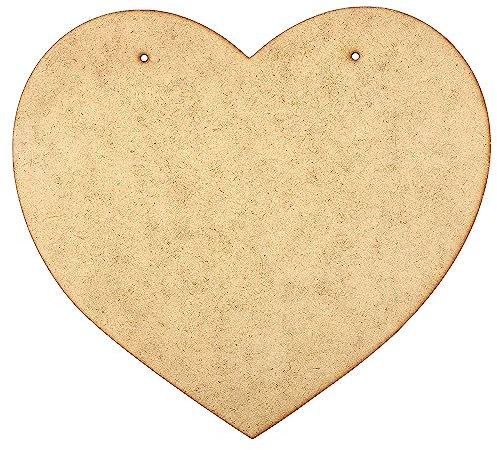Creative Deco 2 x Große Herzen Holz Basteln Anhängers aus MDF | 220 x 200 x 3-4 mm | Unlackierten Holz Scheiben zum Aufhängen | Ideal als Dekoration für Hochzeit, Weihnachten, Geburtstag, Taufe