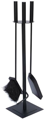 JVL Malham Contemporain Serviteur Ensemble d'outils, Acier, Noir, 15 x 15 x 61 cm