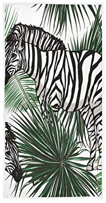 Rootti Handtuch Waldtier Zebramuster Baumwolle Handtuch Waschbar Gesichtshandtuch Weich Atmungsaktiv Waschlappen Schweißtuch für Badezimmer Fitnessstudio Schwimmen Hotel