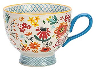 Sywlwxkq Tazón de Sopa con asa Estilo japonés, Tazones de Sopa Taza Taza en China Porcelana Cerámica Estilo Europeo Vintage Retro Apto para microondas Colores Seguros para el Desayuno Avena Té Café-E