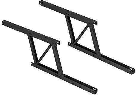 Emuca - 2er-Set Hebemechanismen für Couchtische, Möbelscharnierfeder Klapp Lift Up, Ermöglicht das Anheben des Tisches um 135mm, Schwarz lackiert, Stahl