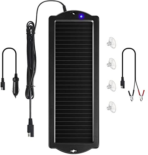 DEYMU Solar-Auto-Batterie-Ladegerät, 12 V, 2,5 W, Solarbatterie-Ladegerät, wasserdicht,Amorphe Solarpanel für Auto, Motorrad, Boot, ATV, Marine, Wohnmobil, Wohnmobil, Motorrad, etc