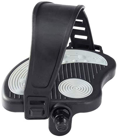Cykelpedaler, 1 par cykelpedaler med tåklämmor, burar och remmar, halkfria pedaler för motionscykel, spindelcykel, mountainbike (svart 12,7 mm)
