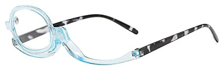 SEMINISMAR Make Up Schminkbrille mit klappbaren Brillenglas, Lesebrillen Damen Schminkbrille, Make up Brille,Schminkbrille Make up Brille Lesebrille Presbyopie,Makeup Lesebrille (Hellblau, 2, x)