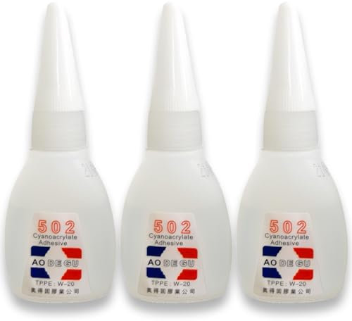 3 uds - Pegamento instantáneo fuerte de cianocrilato. Superglue Universal y Resistente. Adhesivo de contacto instantaneo para zapatos, madera, plastico, modelismo y maquetas. 12g x 3 botes