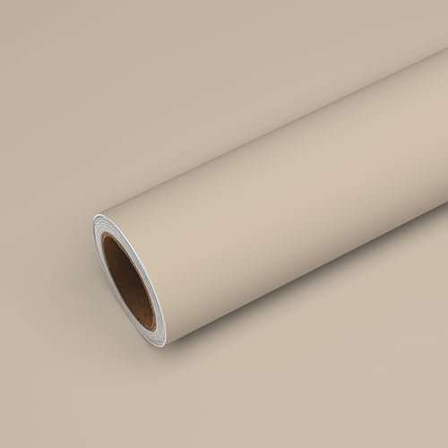 VEELIKE Papel Pintado Beige Grueso Adhesivo para Muebles Vintage Autoadhesivo Pared Mate Decorativo Salon Cocina Vinilos para Puertas de Armario Dormitorio Baño 40cmx300cm