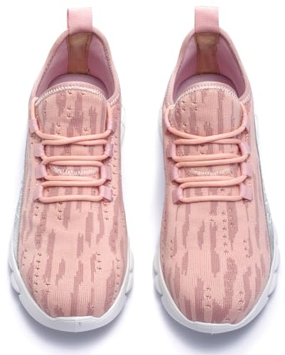 SPIEZ Zapatos de Trabajo Mujer, Zapatillas de Seguridad Ligeras y Transpirables con Puntera de Plástico, Calzado de Seguridad sin Cordones para el Trabajo y el Uso Diario, 36 EU, Rosado