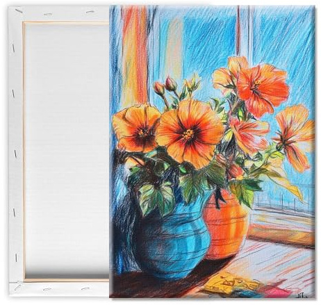 Pavemlo Malennach Numeri adulti con cornice floreale paesaggio – 20 x 30 cm piccola pittura secondo i numeri su tela, set da pittura fai da te, perfetto per decorazioni per la casa e regali creativi