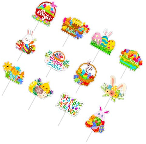 12/24 piezas para decoración de tartas, decoración de magdalenas, adorno para decoración de tartas de cumpleaños y bodas